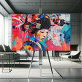 Toiledart Toile Tableau geisha street art