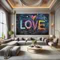 Toiledart Toile Tableau graffiti LOVE sur tableau noir