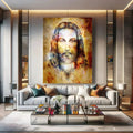 Toiledart Toile Tableau Jesus aquarelle