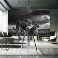 Toiledart Toile Tableau lion et lionne noir et blanc