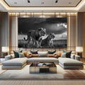 Toiledart Toile Tableau lion et lionne noir et blanc