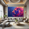 Toiledart Toile Tableau lion multicolore