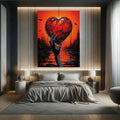 Toiledart Toile Tableau main de femme tenant un coeur