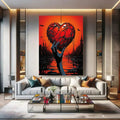 Toiledart Toile Tableau main de femme tenant un coeur