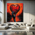 Toiledart Toile Tableau main de femme tenant un coeur