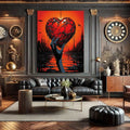 Toiledart Toile Tableau main de femme tenant un coeur