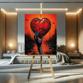 Toiledart Toile Tableau main de femme tenant un coeur