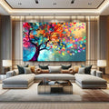 Toiledart Toile Tableau moderne arbre aux feuilles colorées