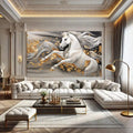 Toiledart Toile Tableau moderne cheval blanc