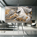 Toiledart Toile Tableau moderne cheval blanc