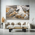 Toiledart Toile Tableau moderne cheval blanc