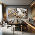 Toiledart Toile Tableau moderne cheval blanc