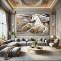 Toiledart Toile Tableau moderne cheval blanc