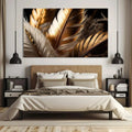 Toiledart Toile Tableau moderne plumes dorées