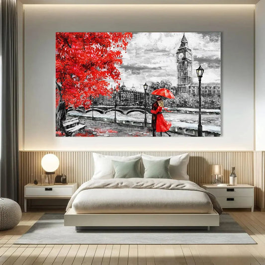 Toiledart Tableau paysage londonien noir et blanc Toile 40x30