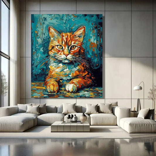 Toiledart Tableau peinture chat Toile 40x30