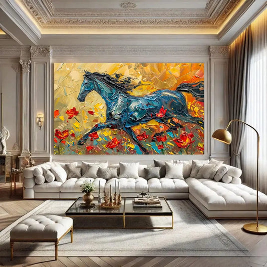 Toiledart Tableau peinture cheval sur toile Toile 40x20 / Hanger Set for Canvas