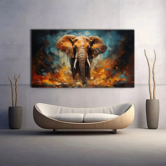 Toiledart Tableau peinture éléphant puissant Toile 40x30