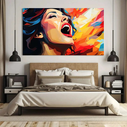 Toiledart Tableau pop art femme chanteuse Toile