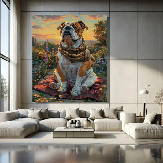 Toiledart Tableau portrait Bulldog anglais zen Toile