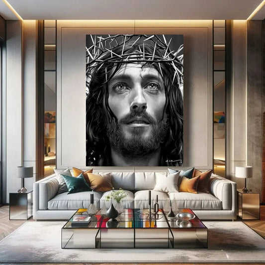 Toiledart Tableau portrait Jesus Toile 40x30