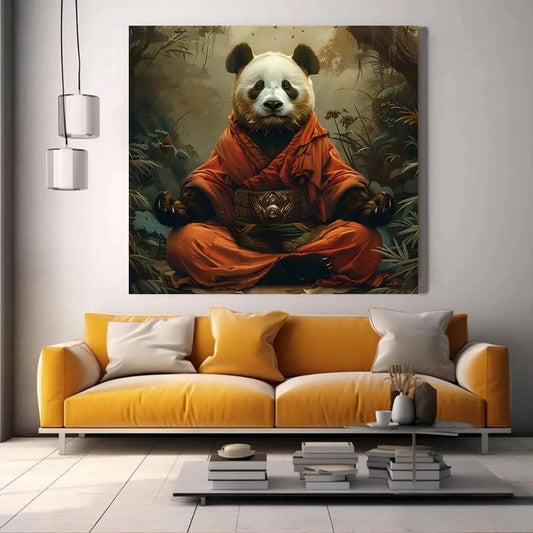 Toiledart Tableau portrait panda méditant Toile 20x20