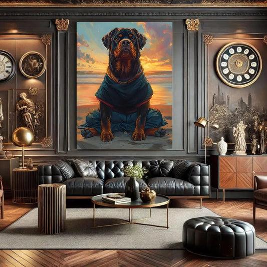 Toiledart Tableau portrait Rottweiler Toile 40x30