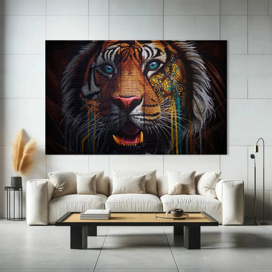 Toiledart Tableau tête de tigre colorée Toile 40x30