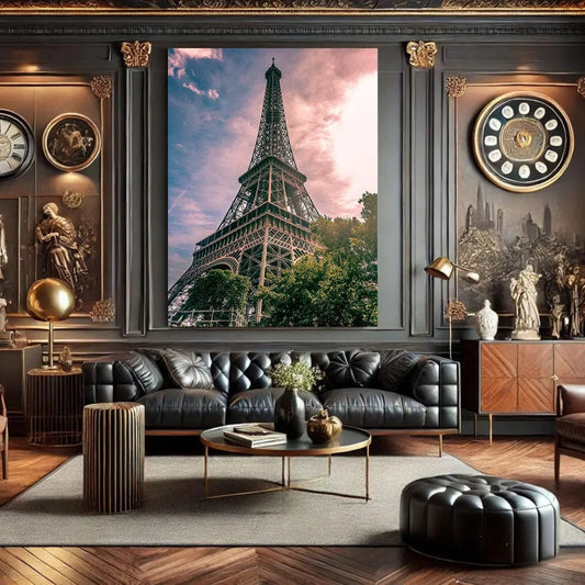 Toiledart Tableau tour Eiffel ciel coloré Toile 40x30