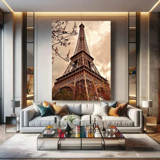 Toiledart Tableau tour Eiffel vintage Toile 40x30