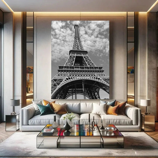 Toiledart Tableau tour Eiffel vue d'en bas Toile 40x30