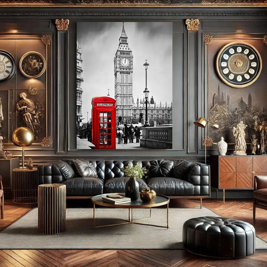 Toiledart Tableau tour londonienne noir et blanc Toile 40x30