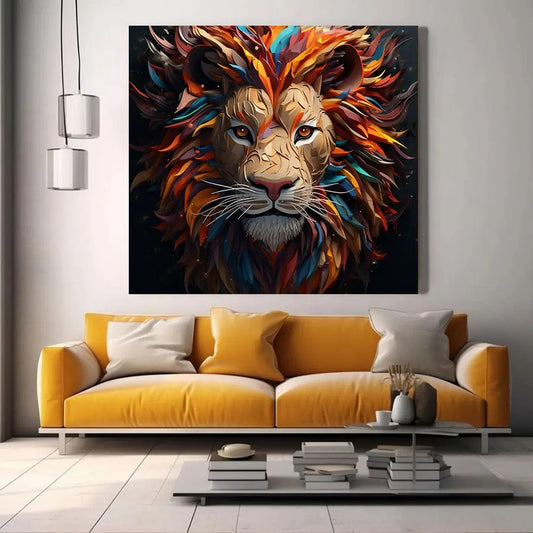 Toiledart Toile 20x20 Tableau focus tête de lion