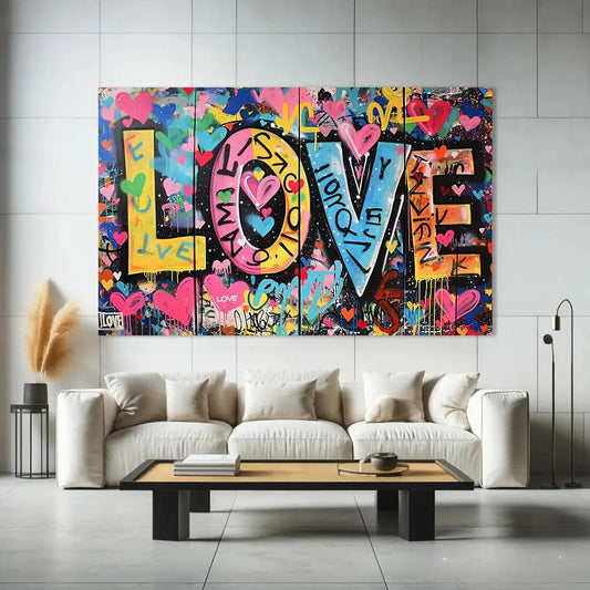 Toiledart Toile 30x20 Tableau graffiti street art LOVE