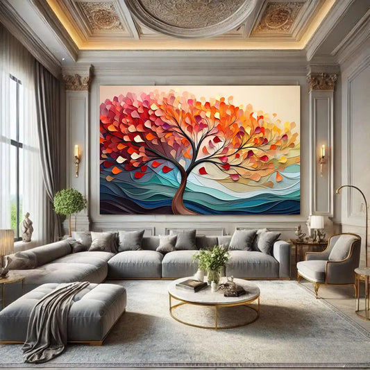 Toiledart Toile 40x20 Tableau Arbre de peinture abstraite moderne