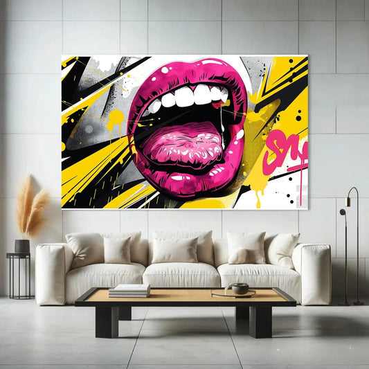 Toiledart Toile 40x20 Tableau bouche pop art