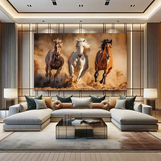 Toiledart Toile 40x20 Tableau chevaux pur-sang