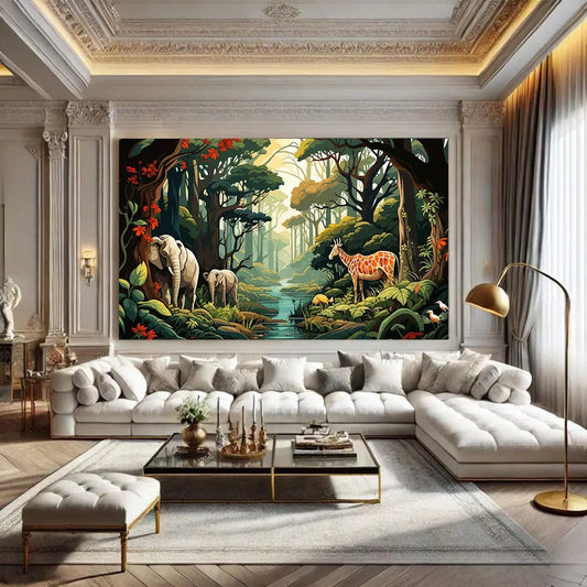 Toiledart Toile 40x20 Tableau deco jungle