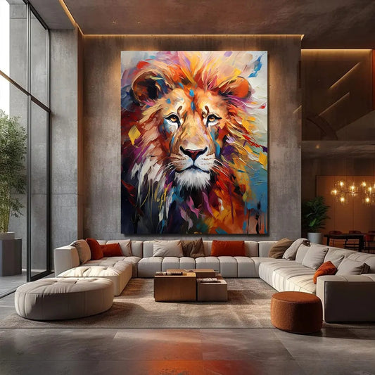 Toiledart Toile 40x30 Tableau abstrait lion