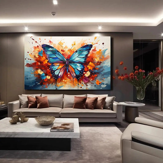 Toiledart Toile 40x30 Tableau abstrait papillon