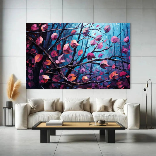 Toiledart Toile 40x30 Tableau arbre à fleurs