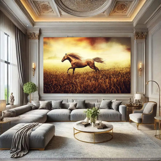 Toiledart Toile 40x30 Tableau cheval vintage