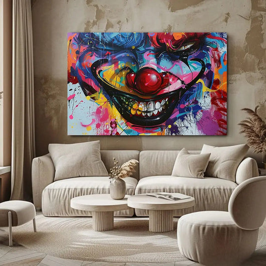 Toiledart Toile 40x30 Tableau clown pop art