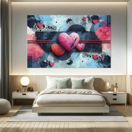 Toiledart Toile 40x30 Tableau déco coeurs de Valentin