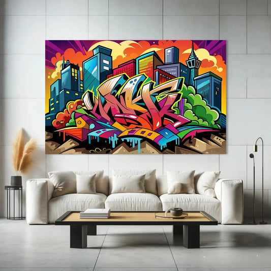 Toiledart Toile 40x30 Tableau graffiti coloré