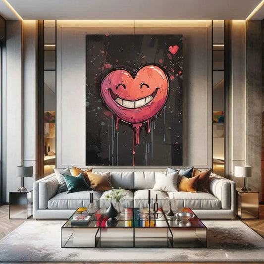 Toiledart Toile 40x30 Tableau graffiti smiling Heart