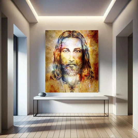 Toiledart Toile 40x30 Tableau Jesus aquarelle