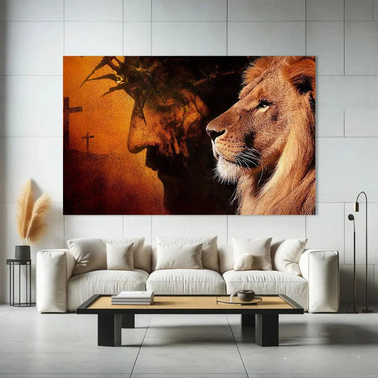 Toiledart Toile 40x30 Tableau Jesus Lion de la tribu de juda