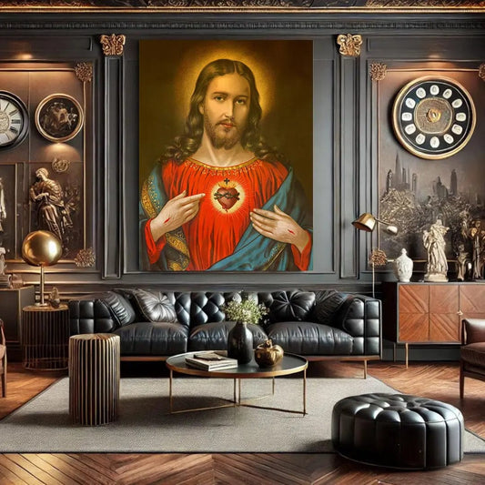 Toiledart Toile 40x30 Tableau Jesus miséricorde