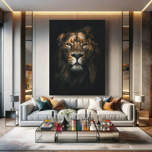 Toiledart Toile 40x30 Tableau lion moderne